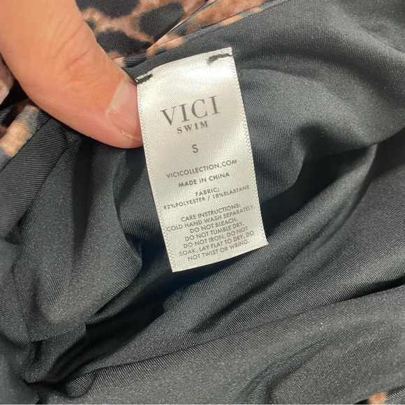 Vici Collection Ulani Leopard Criss Cross One Piece Swimsuit - Picture 4 of 6